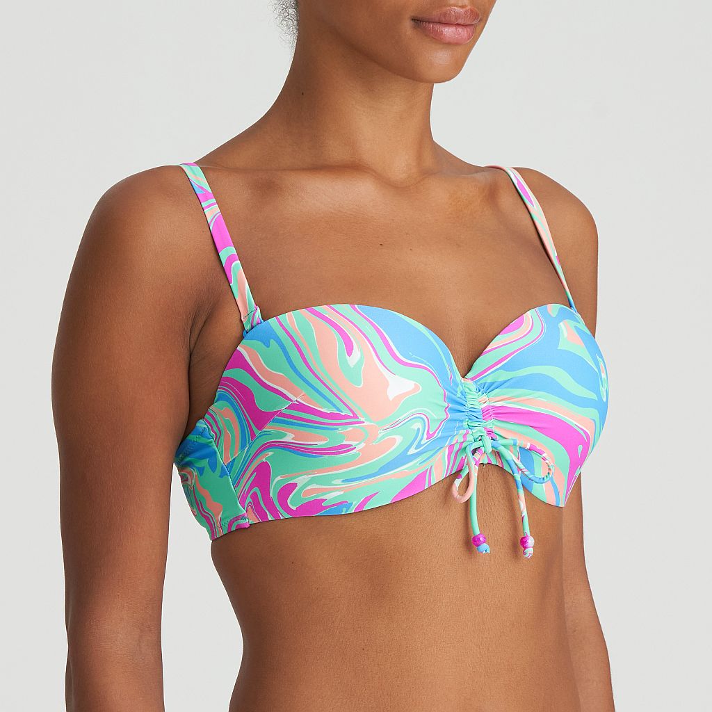 Marie Jo Swim Arubani Bikini trägerlos unterlegt Farbe ocean swirl