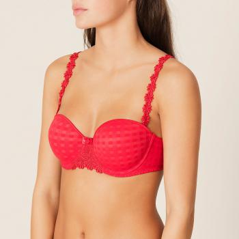 Marie Jo Avero padded bra - strapless B-E cup, color scarlet