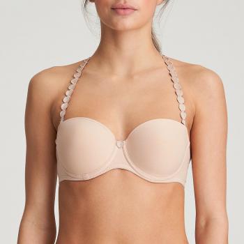 Marie Jo Tom strapless padded bra A-E cup, color caffe latte