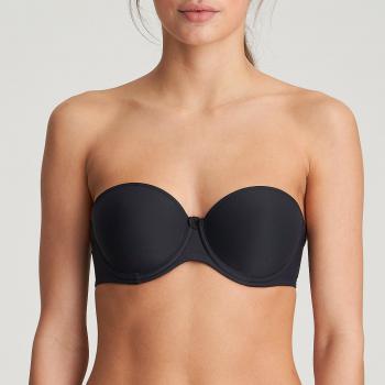 Marie Jo Tom strapless padded bra A-E cup, color charcoal