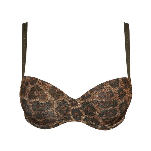 Marie Jo Hugh padded bra - balcony B-E cup, color olive green