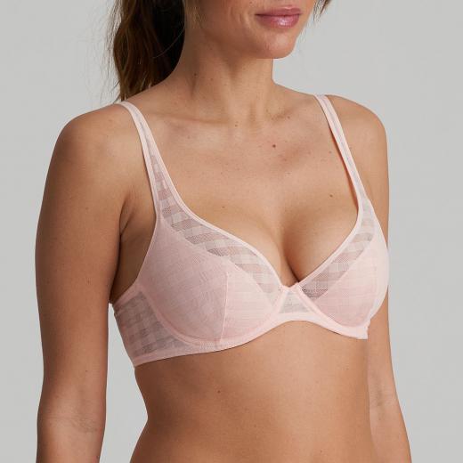 Marie Jo Jereme half padded deep plunge wire bra, color glossy pink