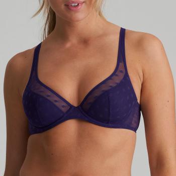 Marie Jo Tulio half padded wire bra deep plunge A-F cup, color majestic purple