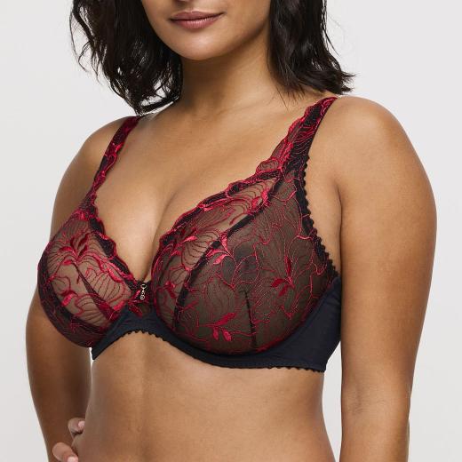PrimaDonna Springdale Bügel BH tief dekolletiert Cup C-H, Farbe black rose
