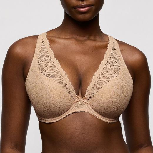 PrimaDonna Salerno half padded wire bra deep plunge C-G cup, color candy ginger