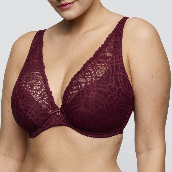 PrimaDonna Salerno halb unterlegter Bügel BH tief dekolletiert Cup C-G, Farbe evening red