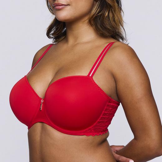 PrimaDonna Twist East End padded balcony wire bra C-H cup, color true red