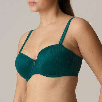 PrimaDonna Twist Knokke padded balcony wire bra B-H cup, color jasper green