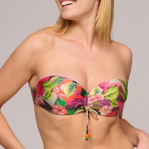 Marie Jo Swim Norma Jeanne Bikini top strapless padded, color tropical sunset