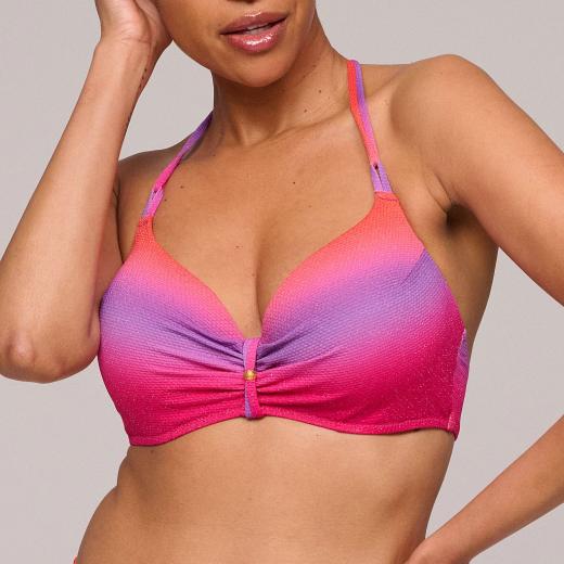 Marie Jo Swim Nusa Dua Bikini top padded deep plunge, color spectral