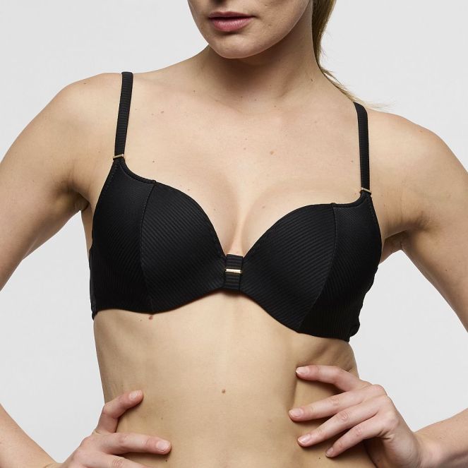 Marie Jo Swim Cassie Bikini top heart shape padded A-F cup, color black