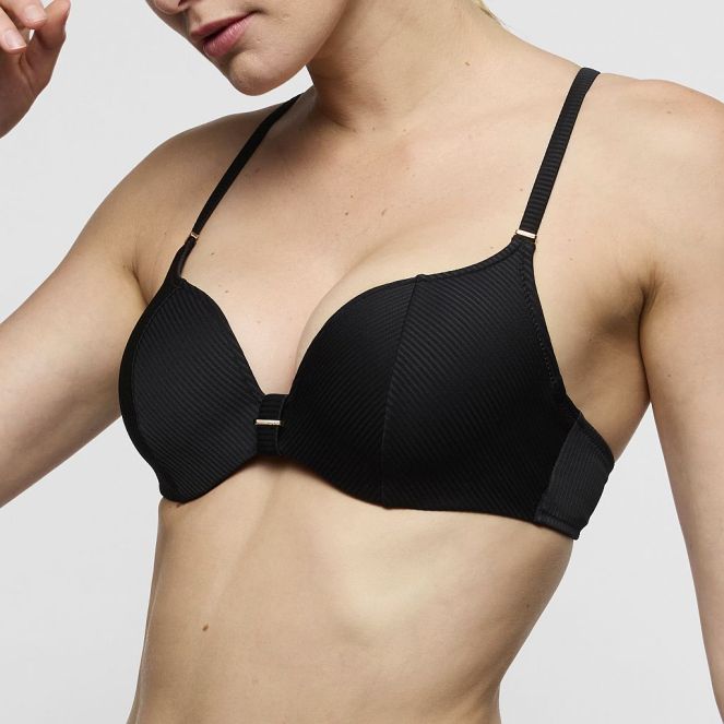 Marie Jo Swim Cassie Bikini top heart shape padded A-F cup, color black
