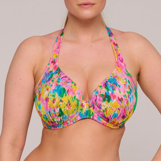 PrimaDonna Swim Ubud Bikini top half padded deep plunge, color sun glow