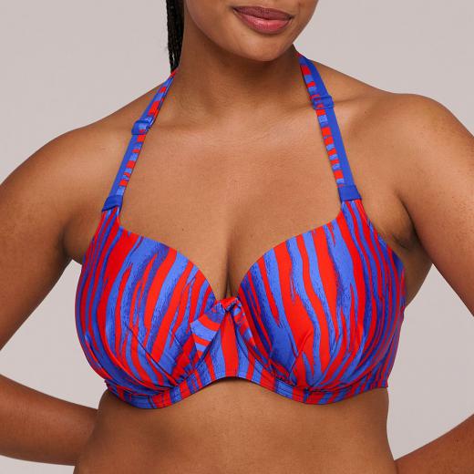 PrimaDonna Swim Skudai padded Bikini top heart shape, color wild stripes