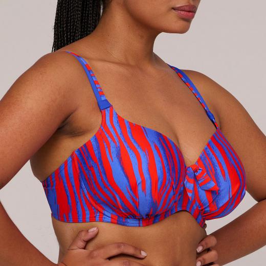 PrimaDonna Swim Skudai padded Bikini top heart shape, color wild stripes