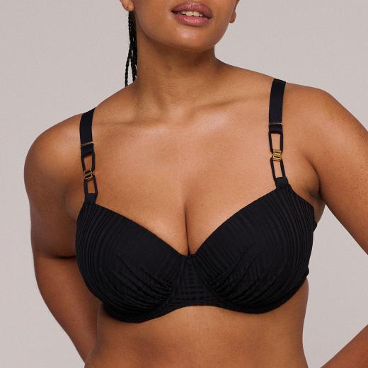 PrimaDonna Swim Kiruna Bikini Oberteil unterlegter Balconette, Farbe schwarz