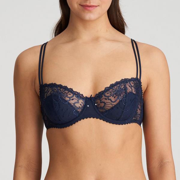 Marie Jo Jane half padded balcony bra A-E cup, color velvet blue