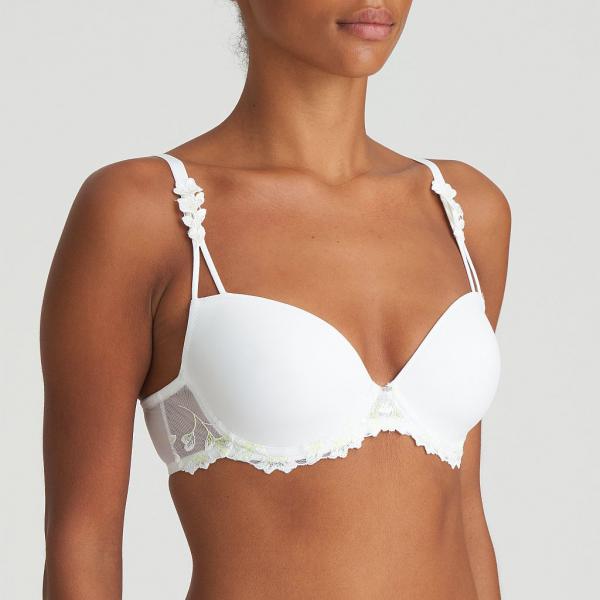 Marie Jo Leda deep plunge wire bra B-F cup, color white