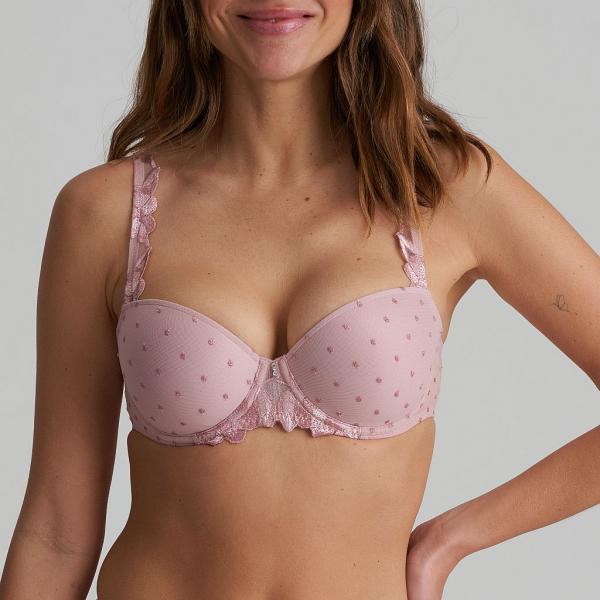 Marie Jo Agnes padded bra - balcony B-E cup, color vintage pink