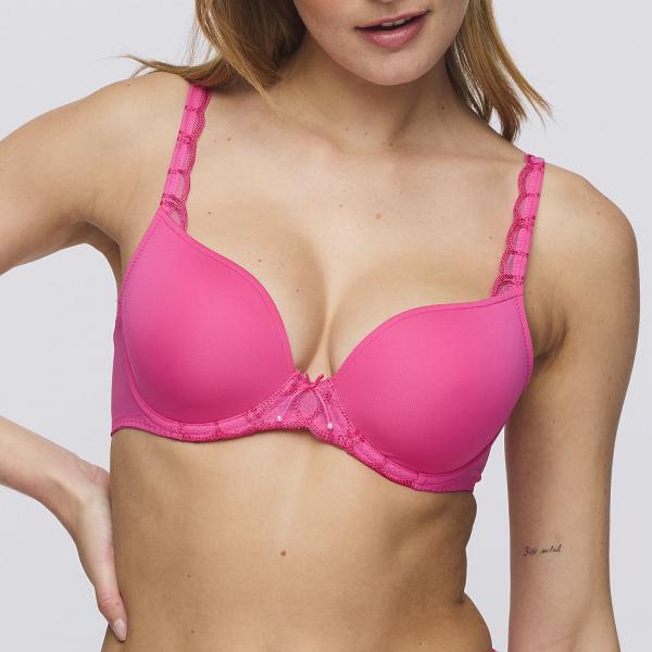 Marie Jo Heleen padded wire bra heart shape A-E cup, color hollywood pink