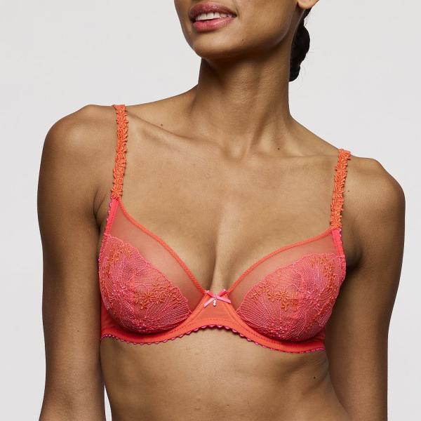 Marie Jo Solene deep plunge bra B-E cup, color pamplemousse