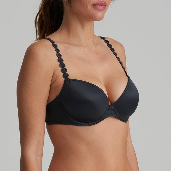 Marie Jo Tom padded wire bra deep plunge B-E cup, color graphite grey