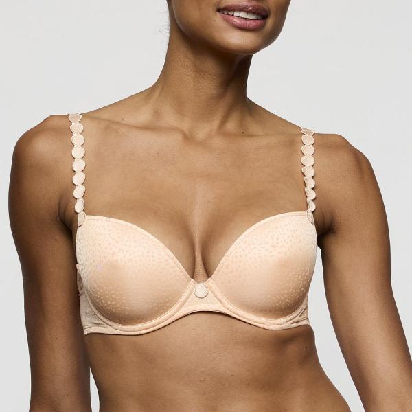 Marie Jo Tom padded deep plunge bra B-E cup, color peach whisper