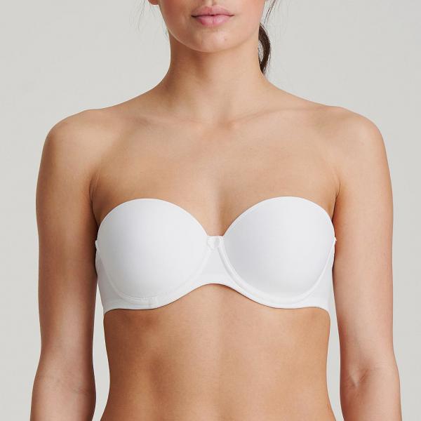 Marie Jo Tom strapless padded bra A-E cup, color white