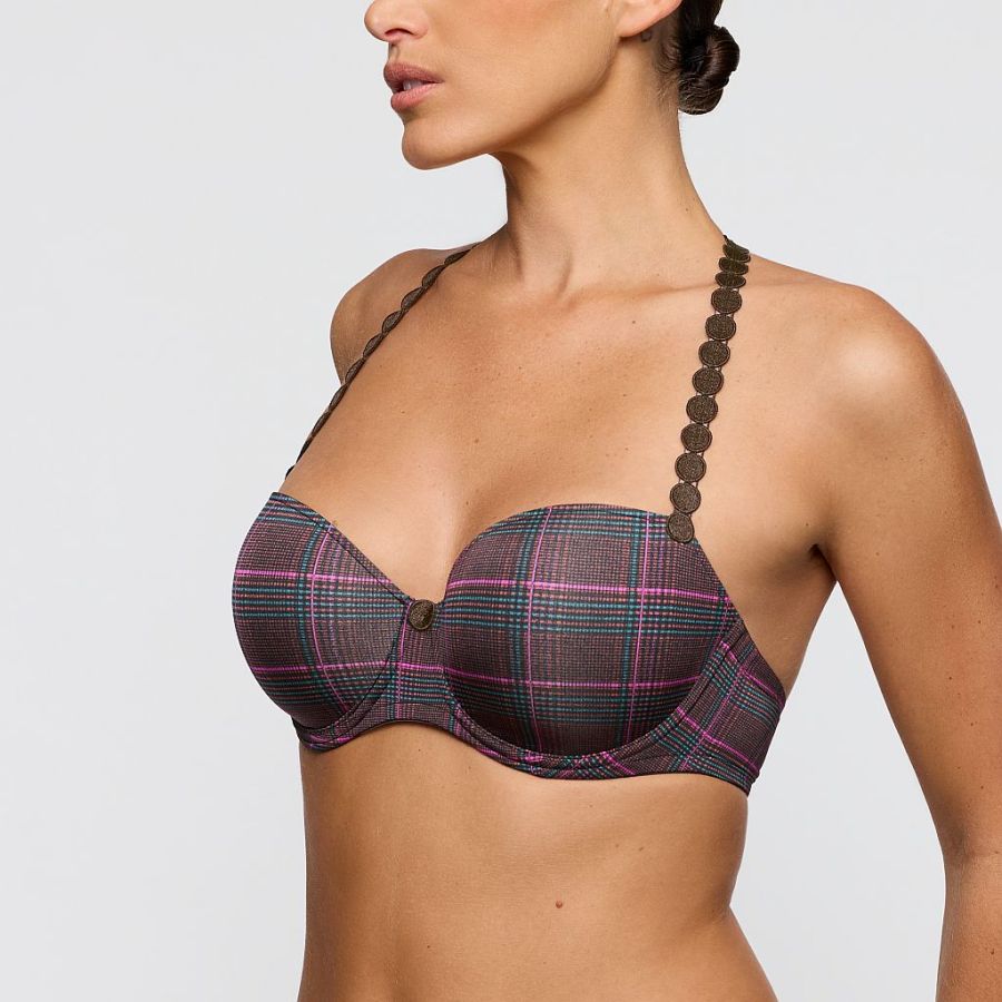 Marie Jo Tom padded bra - balcony B-F cup, color wenge