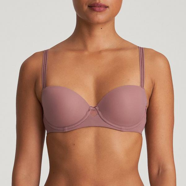 Marie Jo Louie padded bra - balcony A-F cup, color satin taupe