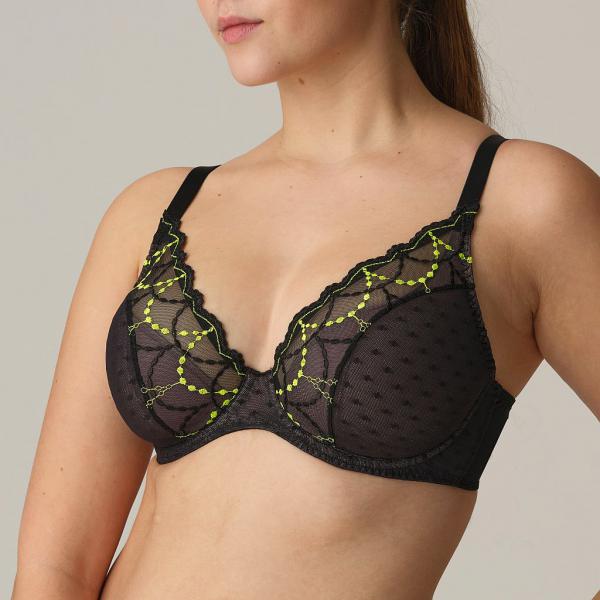 PrimaDonna Twist Tepito half padded wire bra deep plunge C-G cup, color dark glow