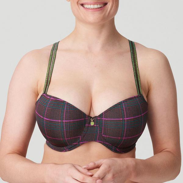 PrimaDonna Twist Princes Bay padded balcony wire bra C-H cup, color italian check