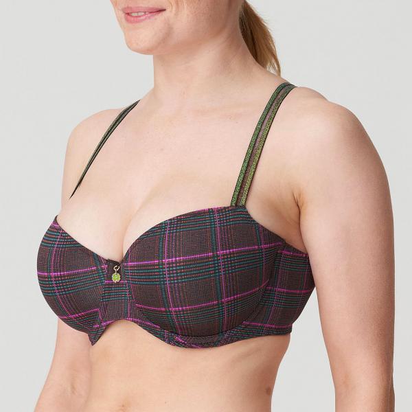 PrimaDonna Twist Princes Bay padded balcony wire bra C-H cup, color italian check