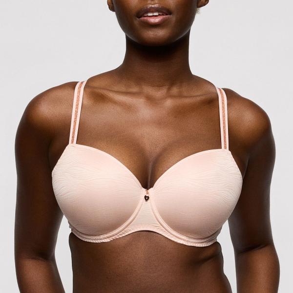 PrimaDonna Twist Briana padded balcony wire bra B-F cup, color pearly pink