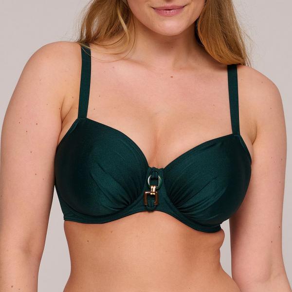 PrimaDonna Swim Mangalore Bikini top full cup wire, color jewel green