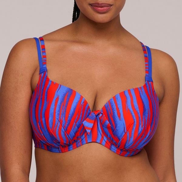 PrimaDonna Swim Skudai padded Bikini top heart shape, color wild stripes