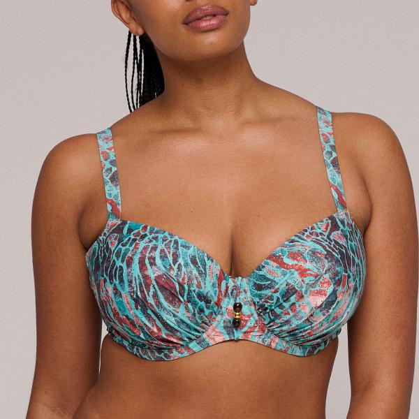 PrimaDonna Swim Riyad Bikini top balcony padded, color turquoise seas