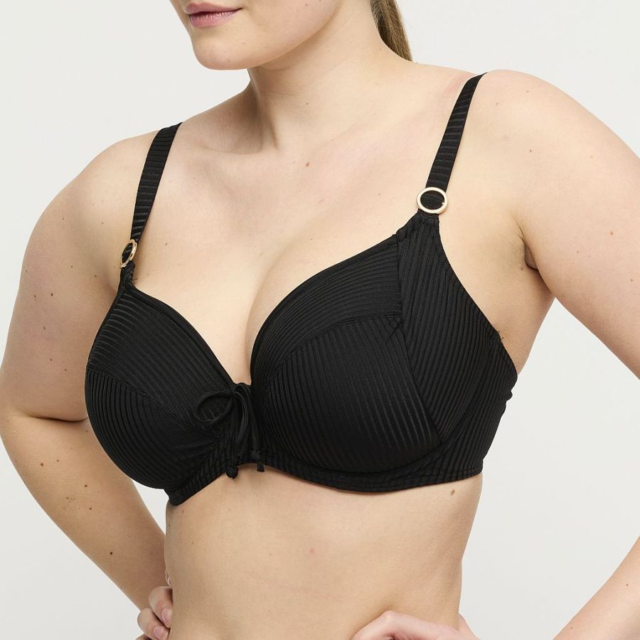 PrimaDonna Swim Delray Bikini top full cup wire B-H cup, color black