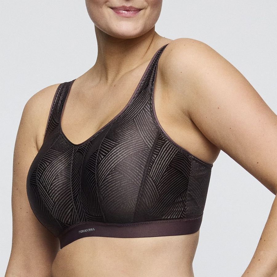 PrimaDonna Sport The Game Sport-BH unterlegt Cup B-G, Farbe smokey taupe