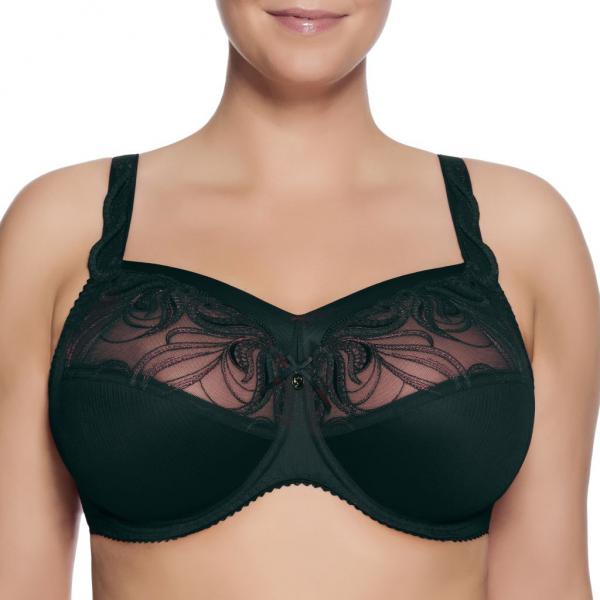 Ulla Lingerie Féminine BH Carmen mit Bügel und Blende Cup H-I, Farbe schwarz