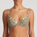 Marie Jo Agnes padded wire bra deep plunge A-F cup, color golden olive