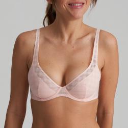 Marie Jo Jereme half padded deep plunge wire bra, color glossy pink