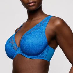 Preview: PrimaDonna Twist Mocuto half padded wire bra deep plunge B-F cup, color blu china