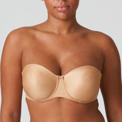 Preview: PrimaDonna Satin strapless wire bra, color cognac