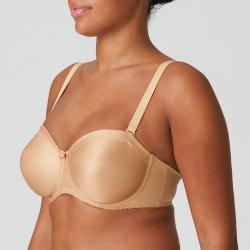 Preview: PrimaDonna Satin strapless wire bra, color cognac