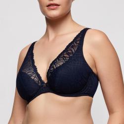 Preview: PrimaDonna Salerno half padded wire bra deep plunge C-G cup, color midnight blue