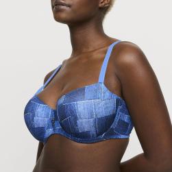 Preview: PrimaDonna Twist Mauna padded balcony wire bra C-G cup, color twill Blue