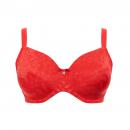 Ulla Lingerie Féminine  molded wire bra Jasmin D - L cup, color poppy-red